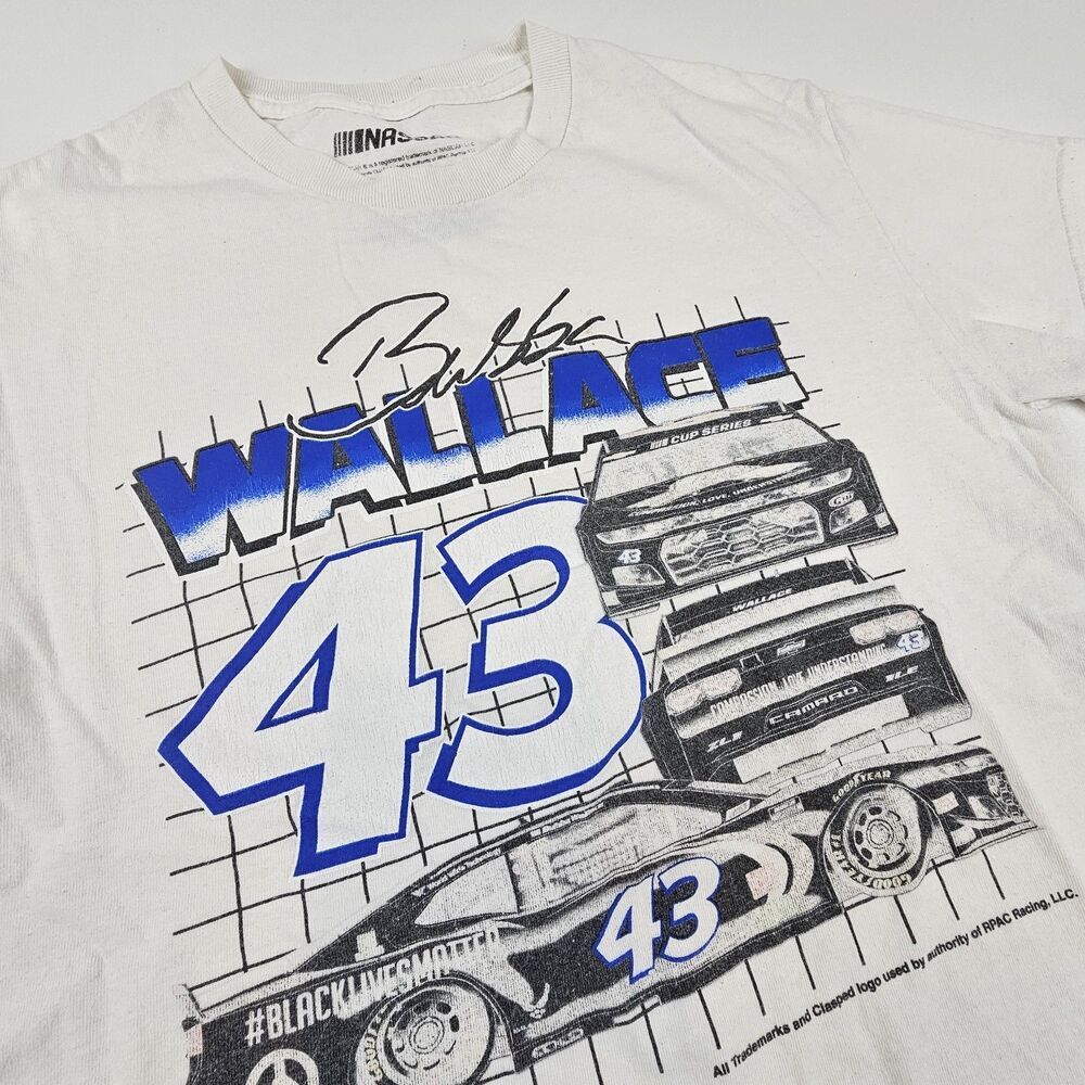 Bubba Wallace 43 NASCAR T Shirt Mens S Richard Petty Motorsports Racing Tee